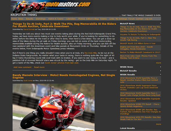 MotoMatters.com Ad-free subscriber layout