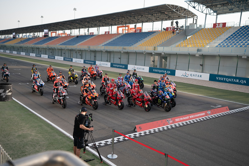 The MotoGP grid photo at Qatar in 2022